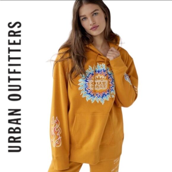 Urban Outfitters Tops - Outkast Urban Outfitters UO Flame Oversized Hoodie Sweatshirt NEW S M